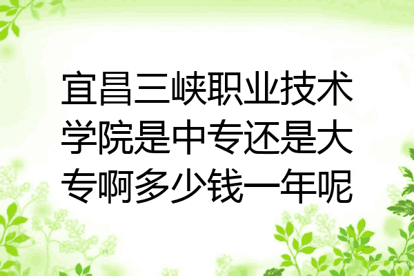 宜昌三峡职业技术学院是中专还是大专啊多少钱一年呢