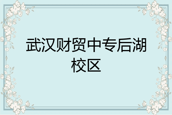 武汉财贸中专后湖校区