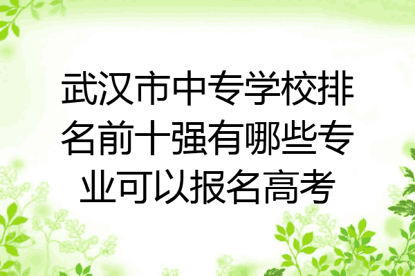 武汉市中专学校排名前十强有哪些专业可以报名高考