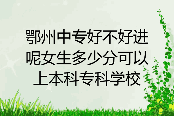 鄂州中专好不好进呢女生多少分可以上本科专科学校