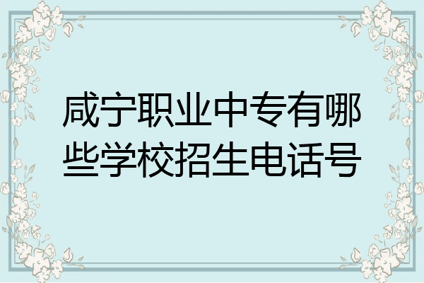 咸宁职业中专有哪些学校招生电话号