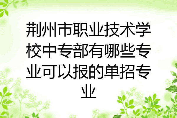 荆州市职业技术学校中专部有哪些专业可以报的单招专业