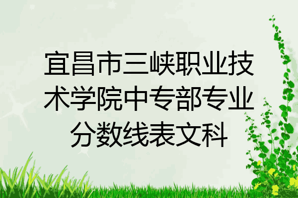 宜昌市三峡职业技术学院中专部专业分数线表文科