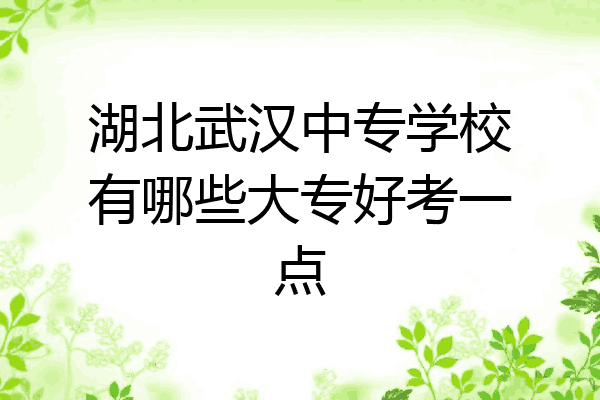 湖北武汉中专学校有哪些大专好考一点