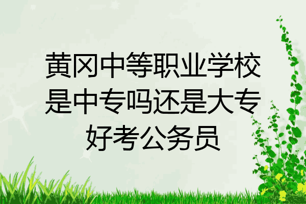 黄冈中等职业学校是中专吗还是大专好考公务员