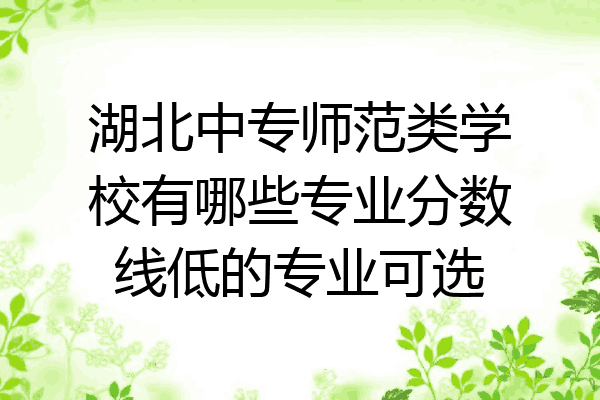 湖北中专师范类学校有哪些专业分数线低的专业可选