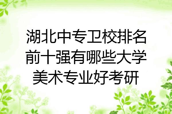 湖北中专卫校排名前十强有哪些大学美术专业好考研
