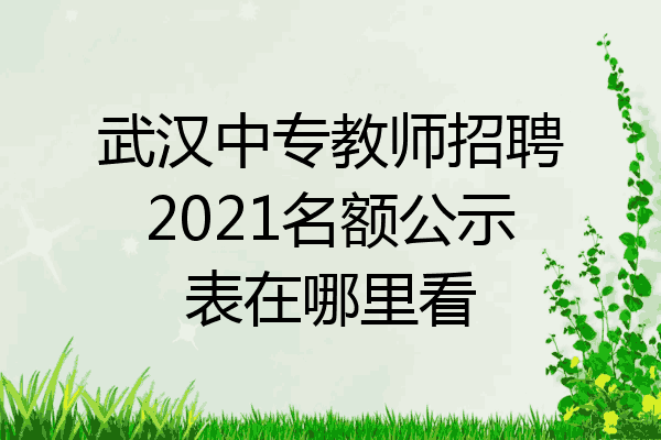 武汉中专教师招聘2021名额公示表在哪里看