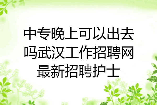 中专晚上可以出去吗武汉工作招聘网最新招聘护士