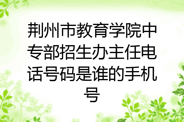 荆州市教育学院中专部招生办主任电话号码是谁的手机号