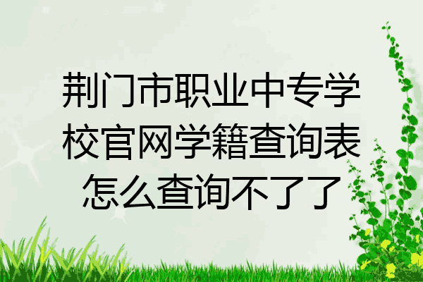 荆门市职业中专学校官网学籍查询表怎么查询不了了