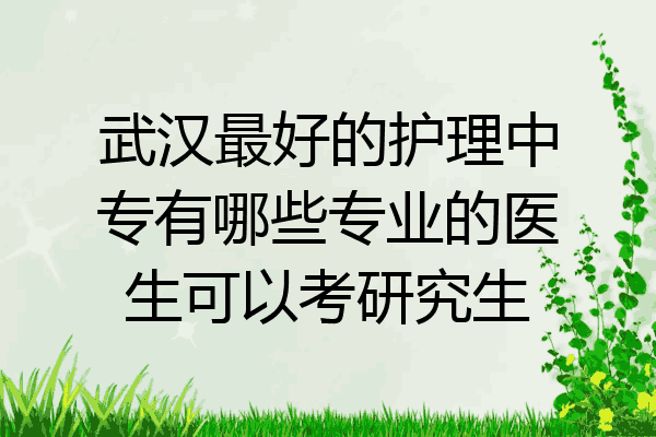 武汉最好的护理中专有哪些专业的医生可以考研究生