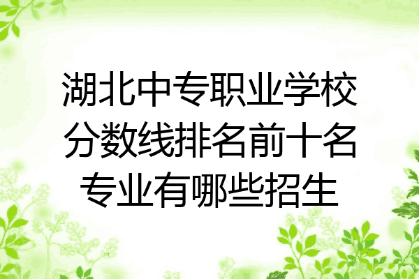 湖北中专职业学校分数线排名前十名专业有哪些招生