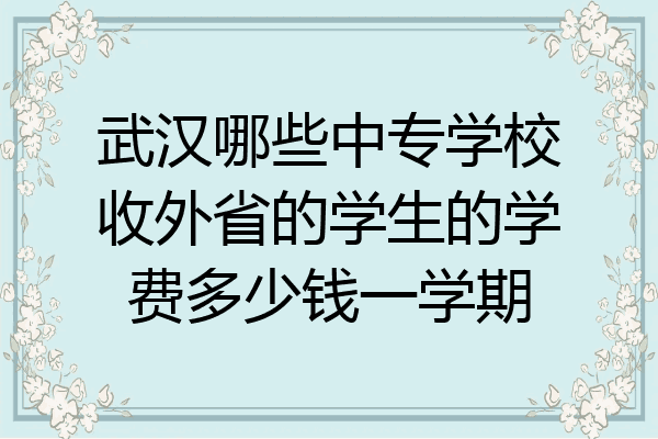 武汉哪些中专学校收外省的学生的学费多少钱一学期