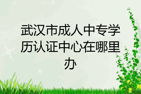 武汉市成人中专学历认证中心在哪里办