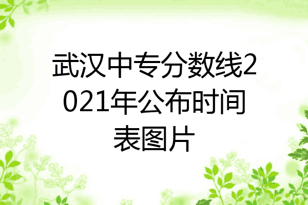 武汉中专分数线2021年公布时间表图片