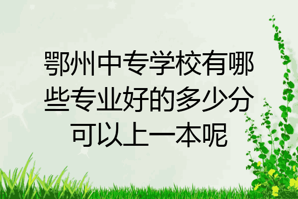 鄂州中专学校有哪些专业好的多少分可以上一本呢