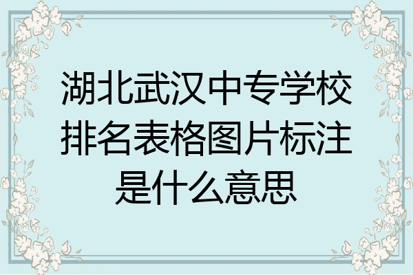 湖北武汉中专学校排名表格图片标注是什么意思