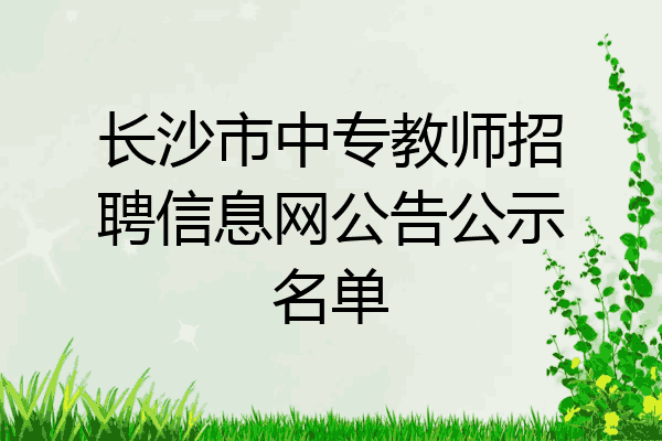 长沙市中专教师招聘信息网公告公示名单