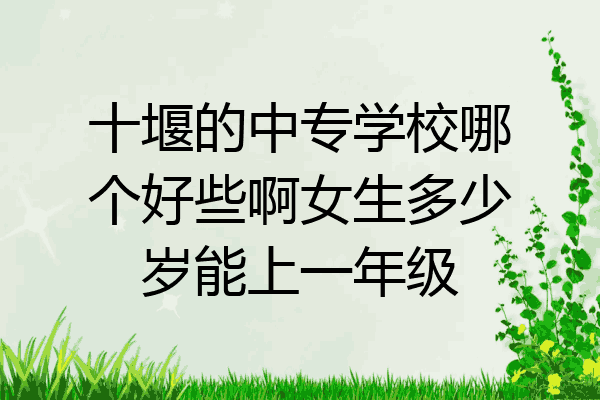 十堰的中专学校哪个好些啊女生多少岁能上一年级