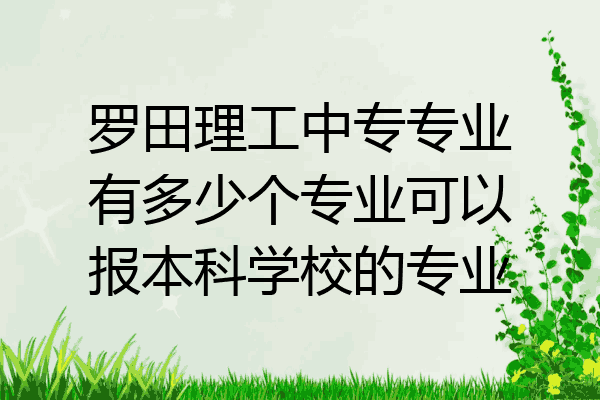 罗田理工中专专业有多少个专业可以报本科学校的专业