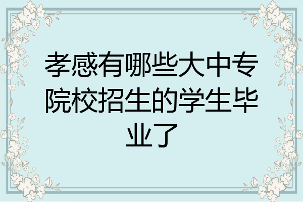 孝感有哪些大中专院校招生的学生毕业了