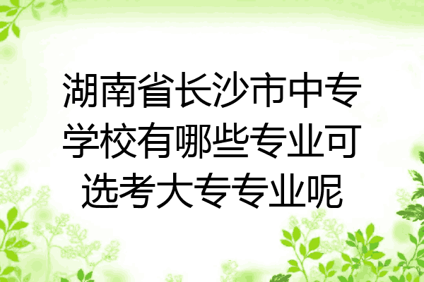 湖南省长沙市中专学校有哪些专业可选考大专专业呢