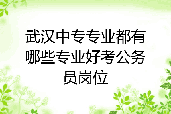 武汉中专专业都有哪些专业好考公务员岗位