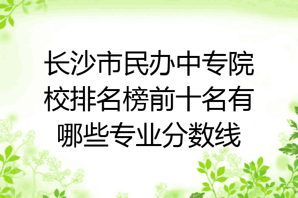 长沙市民办中专院校排名榜前十名有哪些专业分数线