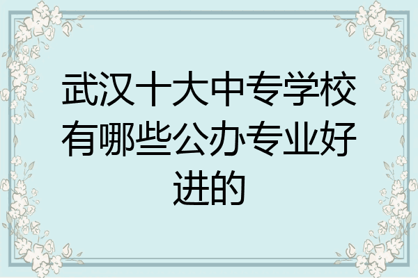 武汉十大中专学校有哪些公办专业好进的