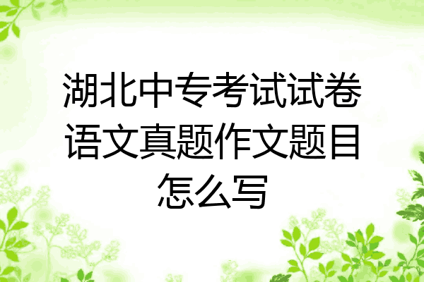 湖北中专考试试卷语文真题作文题目怎么写