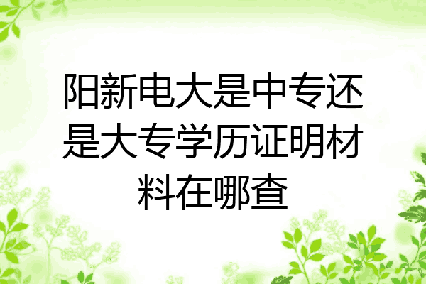 阳新电大是中专还是大专学历证明材料在哪查