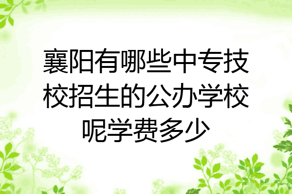 襄阳有哪些中专技校招生的公办学校呢学费多少