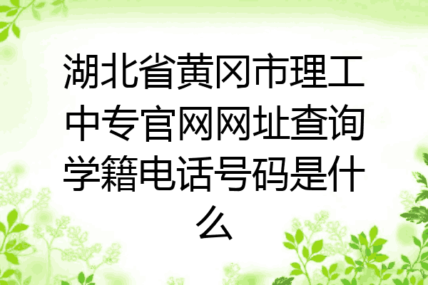 湖北省黄冈市理工中专官网网址查询学籍电话号码是什么