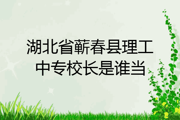 湖北省蕲春县理工中专校长是谁当