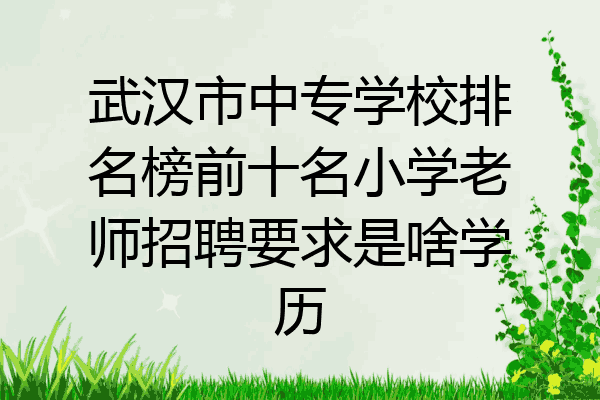 武汉市中专学校排名榜前十名小学老师招聘要求是啥学历