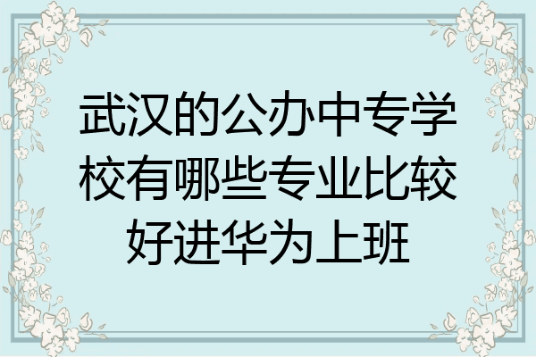 武汉的公办中专学校有哪些专业比较好进华为上班
