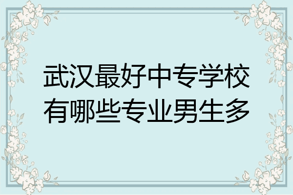 武汉最好中专学校有哪些专业男生多