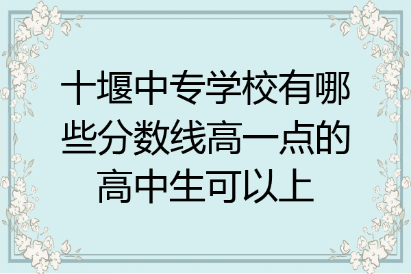 十堰中专学校有哪些分数线高一点的高中生可以上