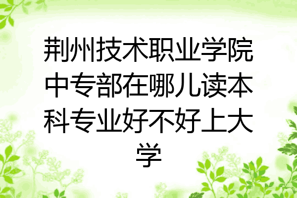 荆州技术职业学院中专部在哪儿读本科专业好不好上大学