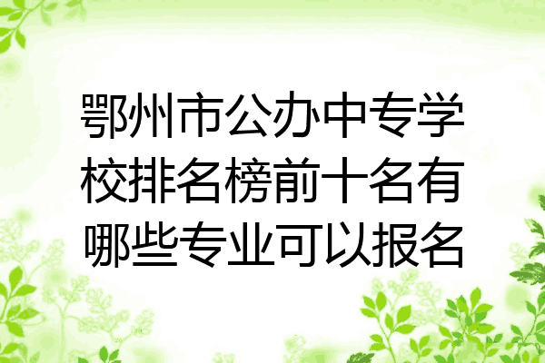 鄂州市公办中专学校排名榜前十名有哪些专业可以报名