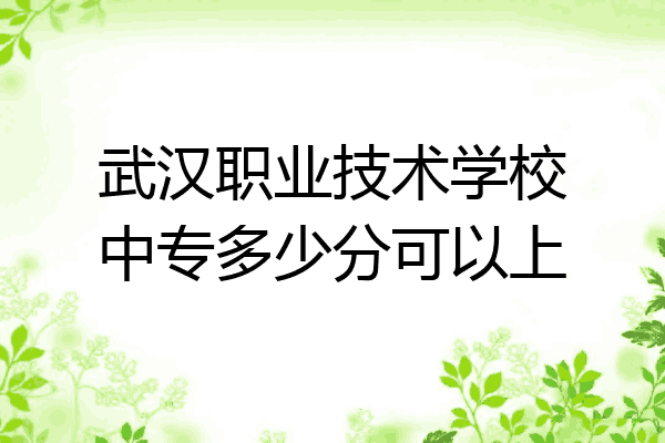 武汉职业技术学校中专多少分可以上
