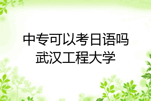 中专可以考日语吗武汉工程大学