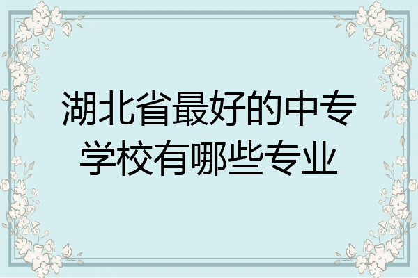 湖北省最好的中专学校有哪些专业