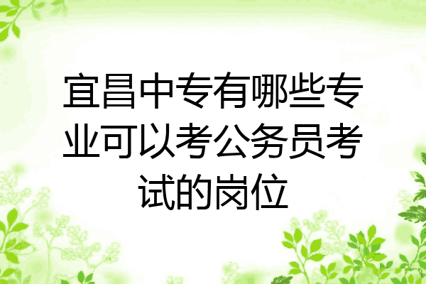 宜昌中专有哪些专业可以考公务员考试的岗位