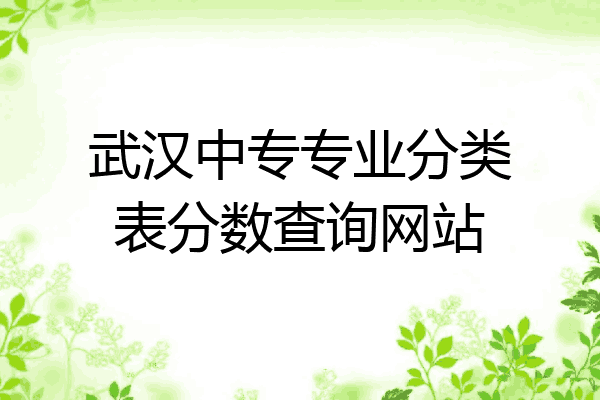 武汉中专专业分类表分数查询网站