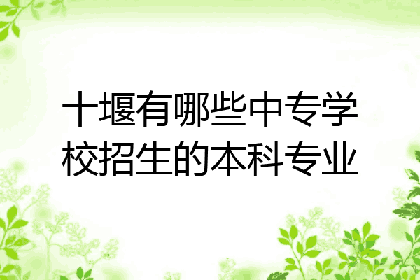 十堰有哪些中专学校招生的本科专业
