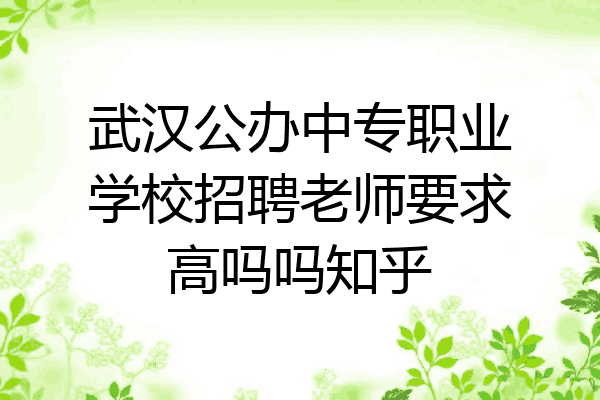 武汉公办中专职业学校招聘老师要求高吗吗知乎