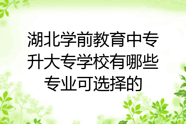 湖北学前教育中专升大专学校有哪些专业可选择的
