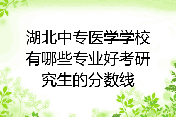 湖北中专医学学校有哪些专业好考研究生的分数线
